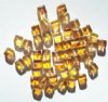 50 6x6mm Crystal, Yellow, & Smoke Topaz Cube Beads